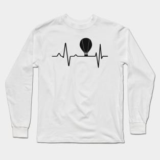 Hot Air Balloon Balloonist Pulse Stroke Long Sleeve T-Shirt